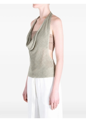YANGKEHAN cowl-neck halterneck top - Silver