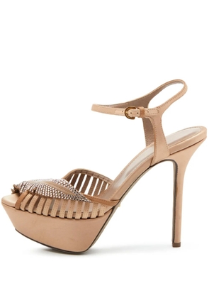 Sergio Rossi Vintage pre-owned 120mm crystal-embellished sandals - Neutrals