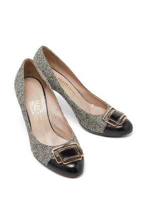 Ferragamo Pre-Owned tweed buckle-detail pumps - Grey