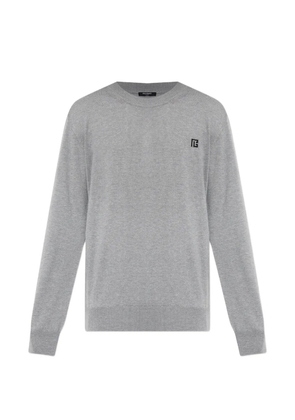 Balmain PB logo-embroidered sweater - Grey