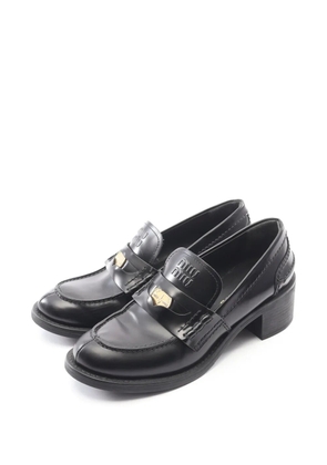 Miu Miu Pre-Owned 2000s brushed leather loafers - Black