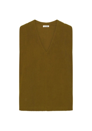 Black Crane V-neck corduroy vest - Green