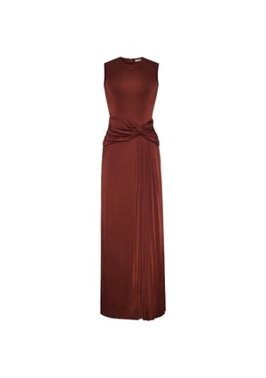 Adam Lippes Talitha draped-waist dress - Brown