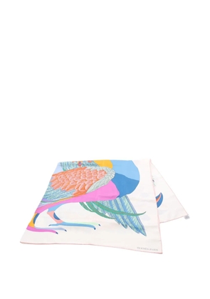 Hermès Pre-Owned 2010s Toucans de Paradis silk scarf - White