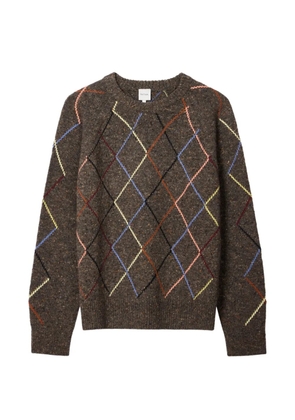 Paul Smith argyle-intarsia flecked-knit sweater - Brown