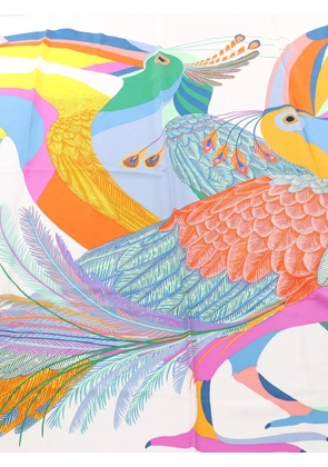 Hermès Pre-Owned 2010s Toucans de Paradis silk scarf - White