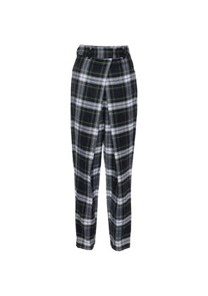 Alexander McQueen Pre-Owned tartan-pattern pleated wool trousers - Green