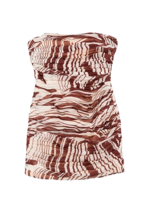 Raquel Diniz Ambra abstract-print mini dress - Brown