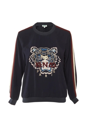 Kenzo Pre-Owned Tiger embroidered crepe sweater - Blue