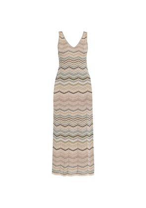 Nenette Texas chevron-knit maxi dress - Neutrals