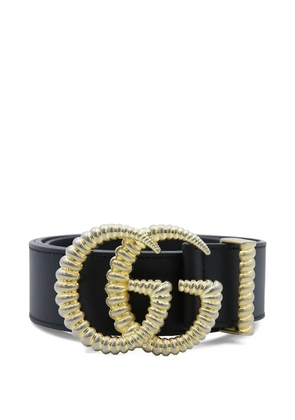 Gucci Leather belt with torchon Double G buckle - Black