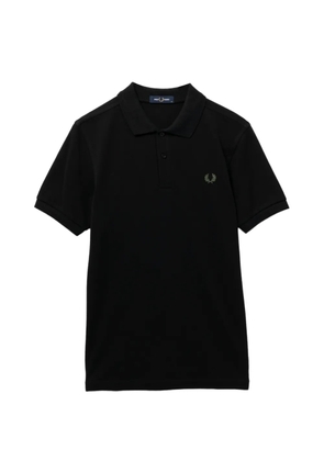 Fred Perry logo-embroidered short-sleeve polo shirt - Black