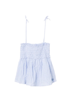 APEE™ by *A BATHING APE® striped smocked top - Blue