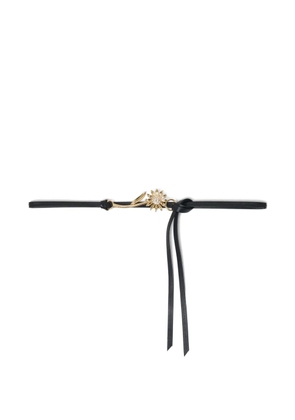 Maje flower-detail leather belt - Black