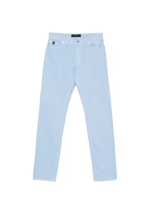 Brioni five-pocket logo-patch jeans - Blue