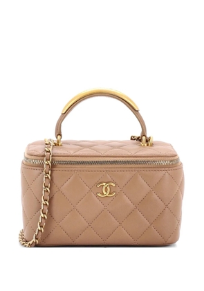 CHANEL Pre-Owned Classic Top Handle Vanity Case with Chain Quilted Lambskin Small crossbody bag - Brown