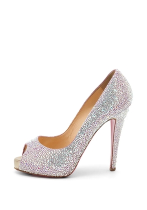 Christian Louboutin Pre-Owned New Riche crystal-embellished open-toe pumps - Pink