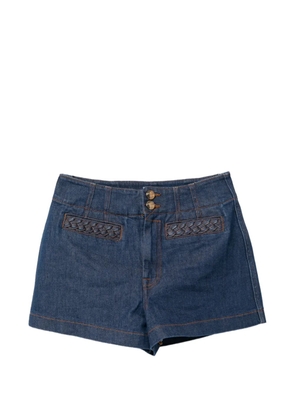 ZIMMERMANN braided-trim denim shorts - Blue