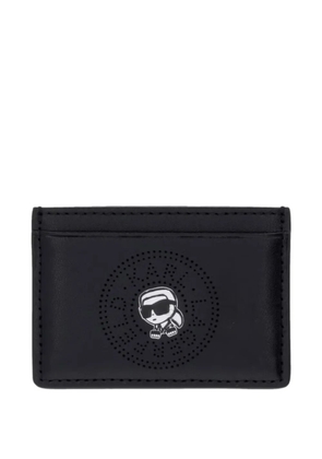 Karl Lagerfeld Ikonik perforated card holder - Black