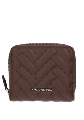 Karl Lagerfeld quilted leather wallet - Brown