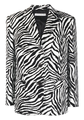 Alessandra Rich zebra-print single-breasted blazer - Black