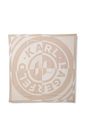 Karl Lagerfeld logo-print scarf - Neutrals