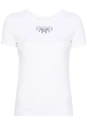 Marine Serre Crescent Moon-embroidery T-shirt - White
