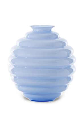 Venini Deco ribbed glass vase - Blue
