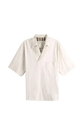 Ziggy Chen spread collar T-shirt - Neutrals