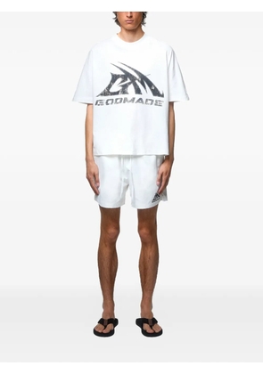 GODMADE logo-print swim shorts - White