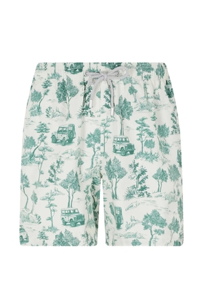 MC2 Saint Barth Gustavia toile-print swim shorts - White