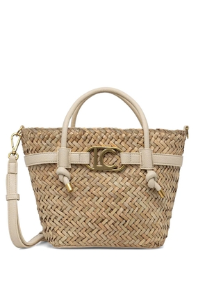 Lola Casademunt logo-plaque interwoven beach bag - Neutrals