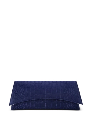 Tyler Ellis Veronica stamped-satin clutch bag - Blue