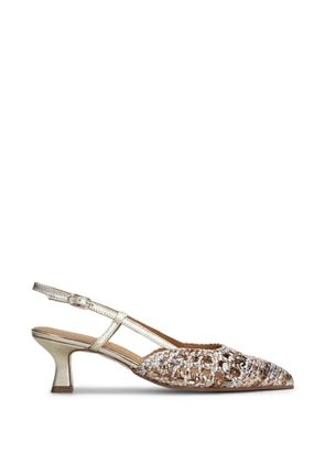 Pedro Miralles Mantua woven slingback pumps - Silver