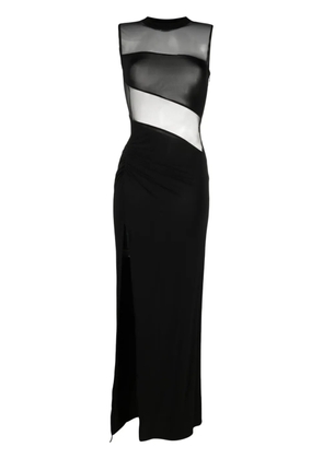 Nensi Dojaka sheer-panelling floor-length gown - Black
