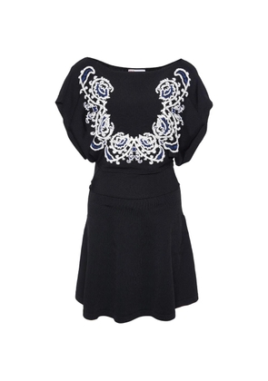 Red Valentino Vintage embroidered knit dress - Black