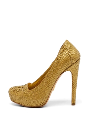 Prada Pre-Owned Madras heeled pumps - Gold