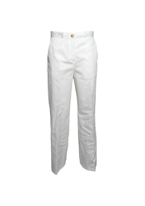 SOLOTRE pressed-crease straight-leg trousers - White