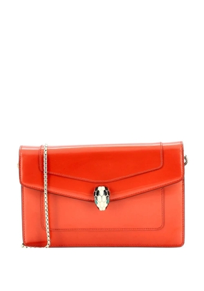 Bvlgari Pre-Owned Serpenti Forever Wallet on Chain Patent crossbody bag - Orange