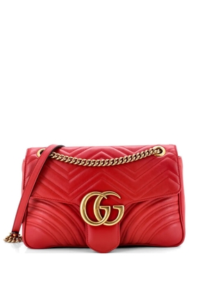 Gucci Pre-Owned GG Marmont Flap Bag Matelasse Leather Medium shoulder bag - Red