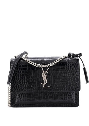Saint Laurent Pre-Owned Sunset Crocodile Embossed Leather Medium crossbody bag - Black