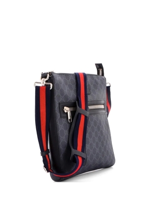 Gucci Pre-Owned Web Strap Front Zip Messenger Bag GG Coated Canvas Medium crossbody bag - Black