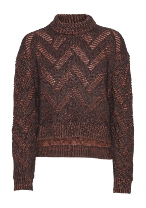 Henrik Vibskov turtleneck chevron-pattern sweater - Brown