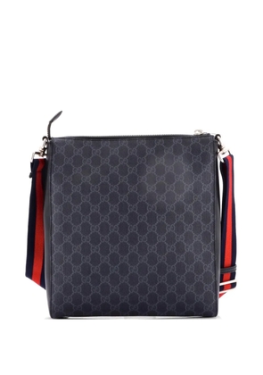 Gucci Pre-Owned Web Strap Front Zip Messenger Bag GG Coated Canvas Medium crossbody bag - Black