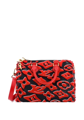 Louis Vuitton Pre-Owned Speedy Bandouliere Bag Limited Edition Urs Fischer Tufted Monogram Canvas 25 satchel - Red