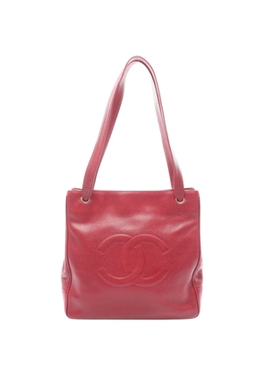 CHANEL Pre-Owned 1991-1994 coco mark Caviar leather tote bag - Red