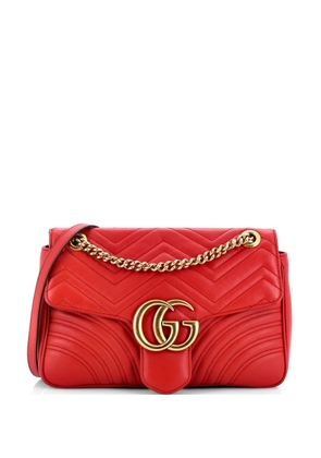 Gucci Pre-Owned GG Marmont Flap Bag Matelasse Leather Medium shoulder bag - Red