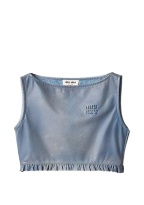 Miu Miu nappa-leather top - Blue