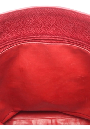 CHANEL Pre-Owned 1991-1994 coco mark Caviar leather tote bag - Red