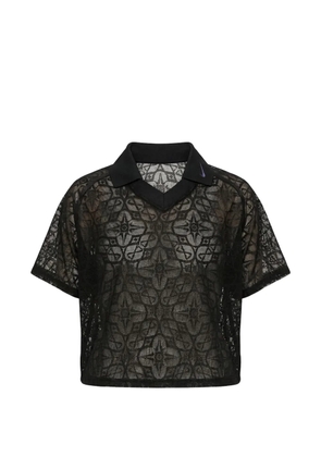 Nike lace-patterned logo-detail top - Black